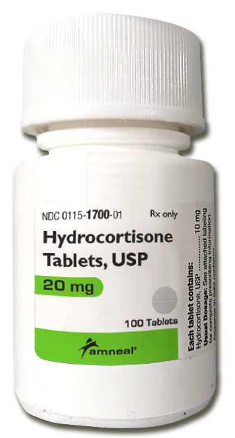 Hydrocortisone, tabletas 20 mg, AMNEAL.